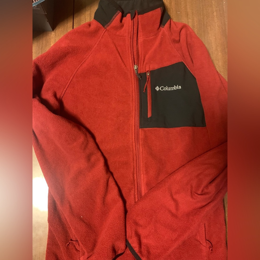 Men’s Columbia Red and Black Fleece Jacket